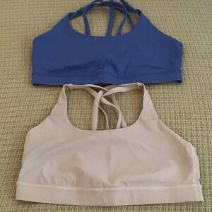lululemon athletica Blue and Cream Sports Bras